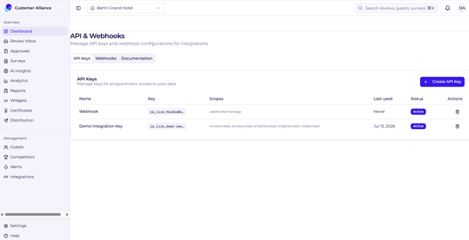Settings API & Webhooks 1