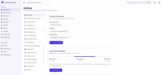 Settings Account