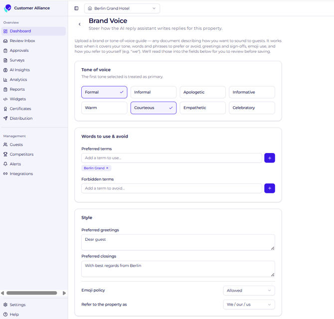 Settings Brand Voice 1